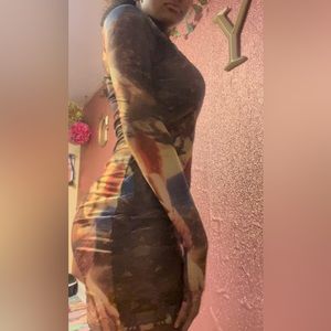 Mesh Angel long sleeve bodycon Akira dress